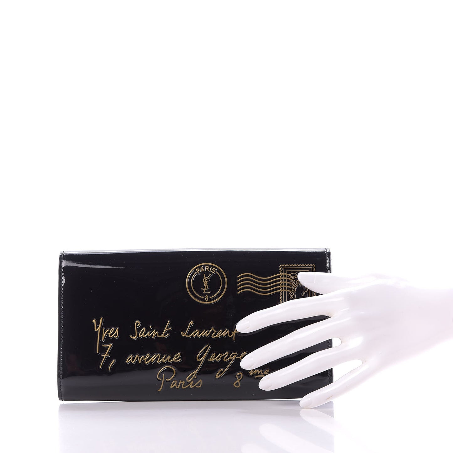 Patent Y-Mail Clutch Black