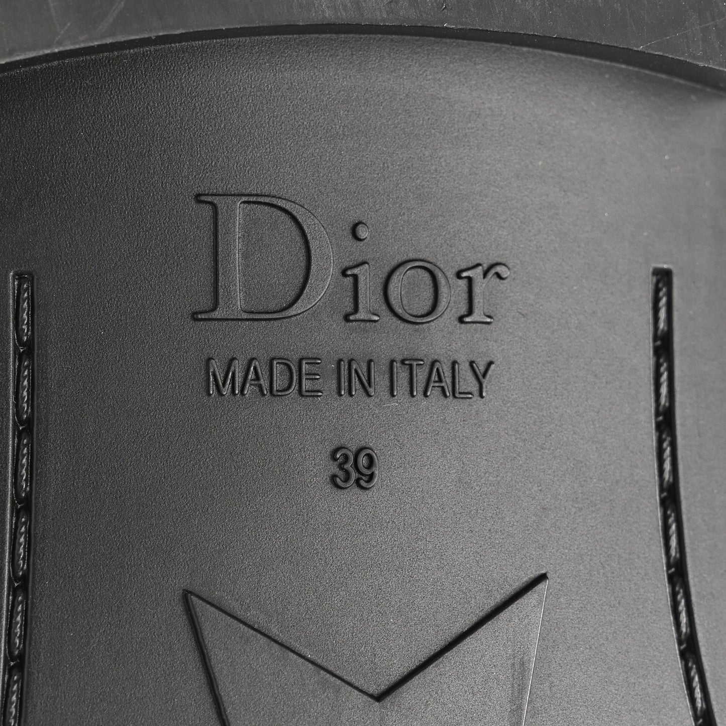 Shiny Technical Fabric Oblique Dio(r)evolution Slide Sandals 39 Black