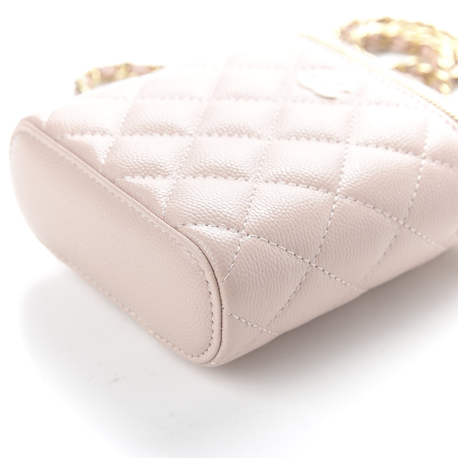 Chanel Caviar Quilted Small Vertical Coco Beauty Vanity Case With Chain Light Pink 7 of 10