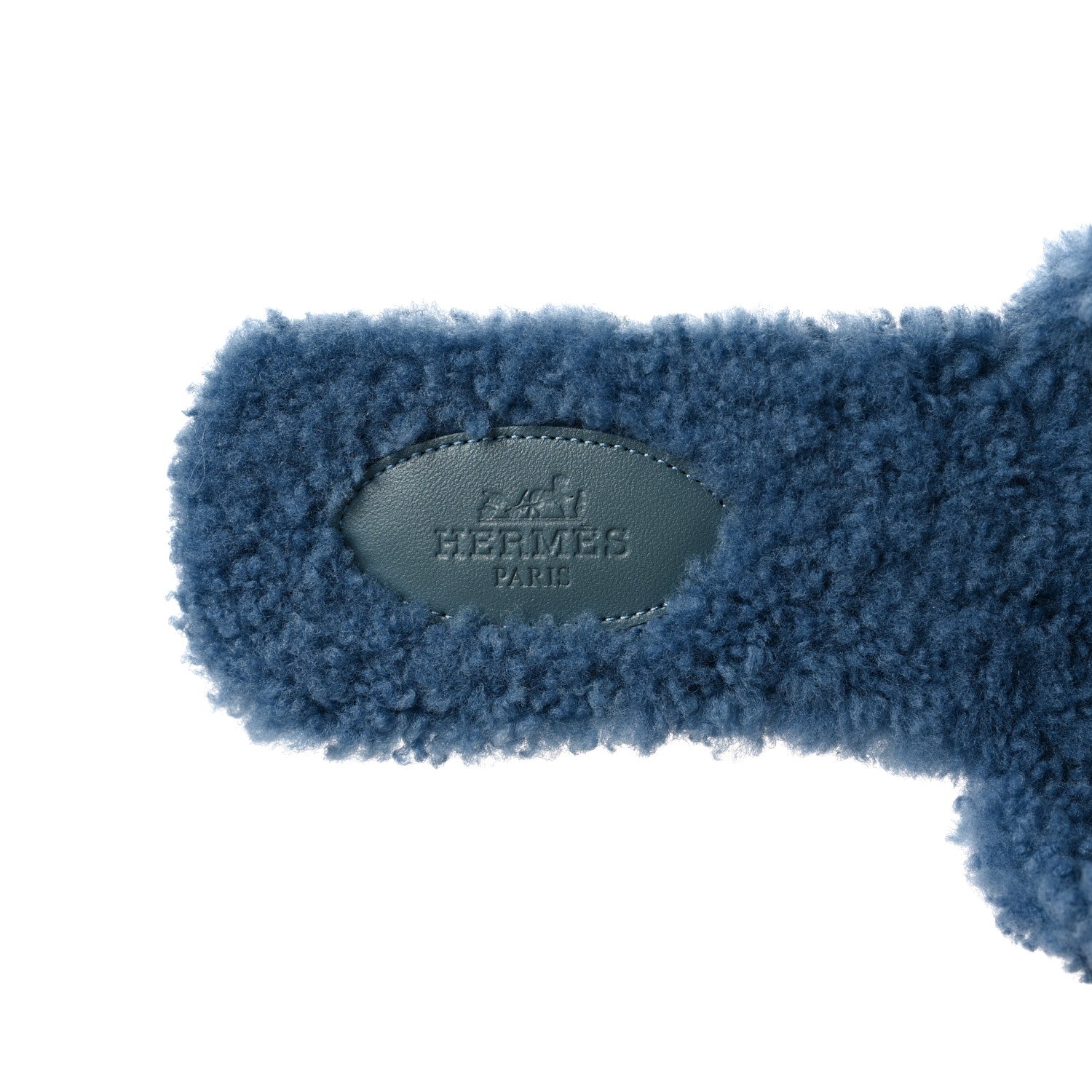 Hermes Woolskin Oran Sandals 40.5 Bleu 7 of 8