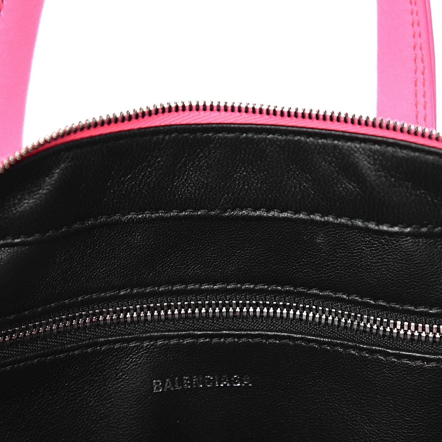 Shiny Day Calfskin XS Triangle Duffle Acid Pink Black