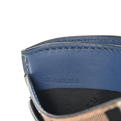 Burberry Soft Grain Calfskin Haymarket Check Izzy Card Case Eucalyptus Green Multicolor 7 of 8