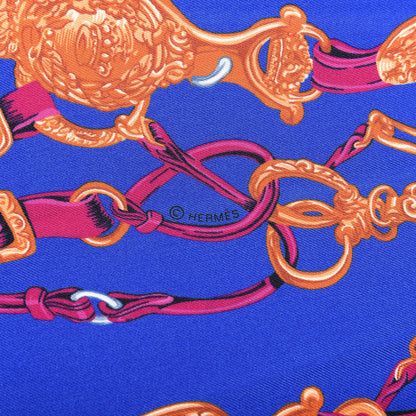 Hermes Silk Brides De Gala Maxi Twilly Orange Bleu Electrique Fuchsia 5 of 5