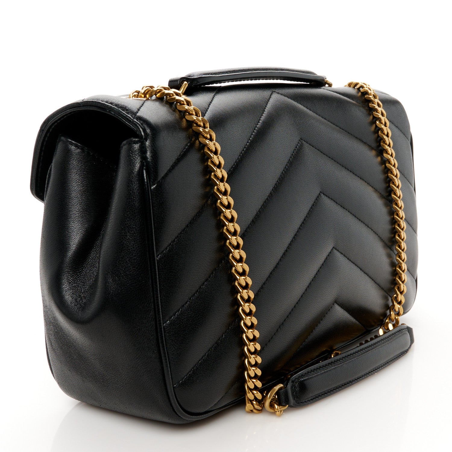 Saint Laurent Lambskin Chevron Quilted Medium Loulou Black 5 of 14