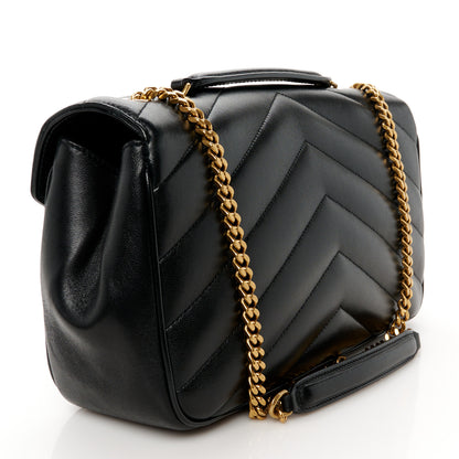 Saint Laurent Lambskin Chevron Quilted Medium Loulou Black 5 of 14
