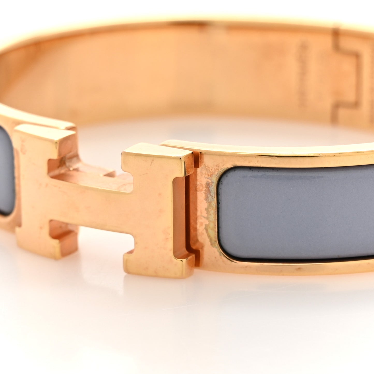 Enamel Narrow Clic Clac H Bracelet PM Gris Orage