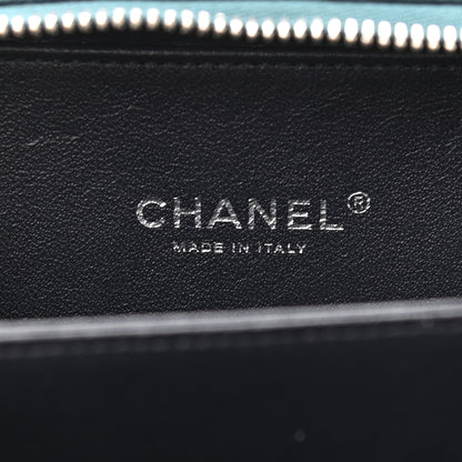 Chanel Iridescent Caviar Quilted Small CC Filigree Vanity Case Dark Turquoise 6 of 11