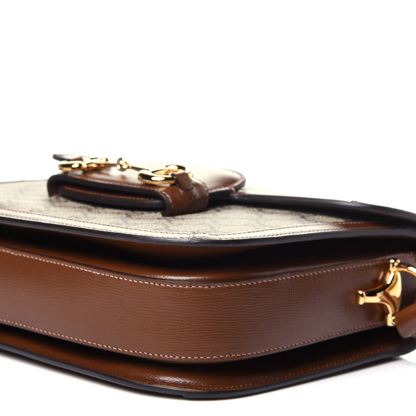 GG Supreme Monogram Horsebit 1955 Shoulder Bag Beige Brown Sugar