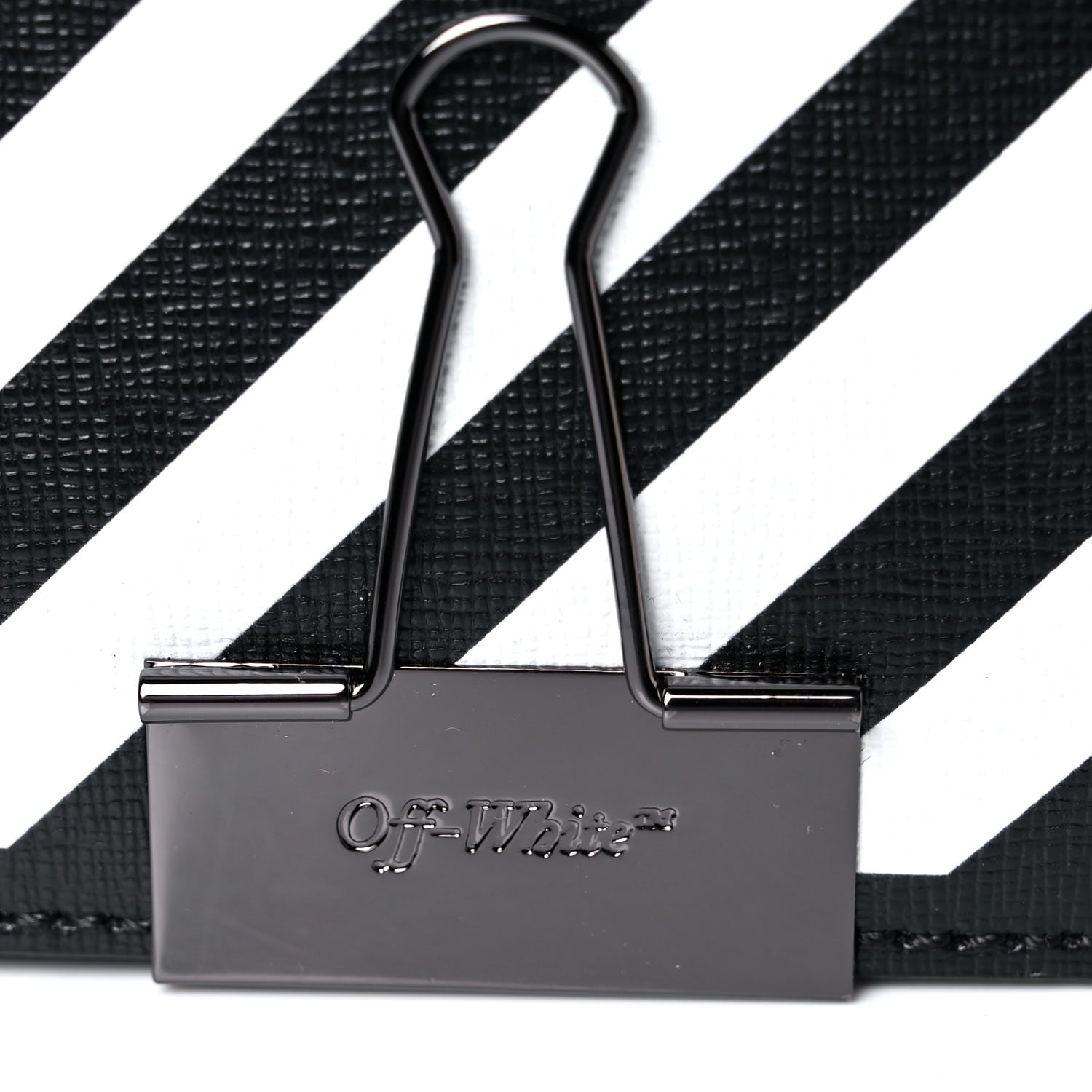 Off-White Calfskin Diag Flap Bag Black White 11 of 11