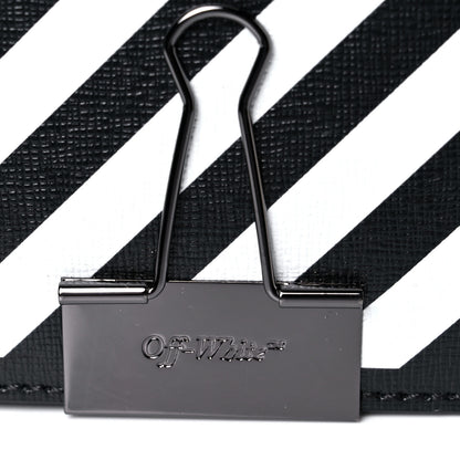 Off-White Calfskin Diag Flap Bag Black White 11 of 11