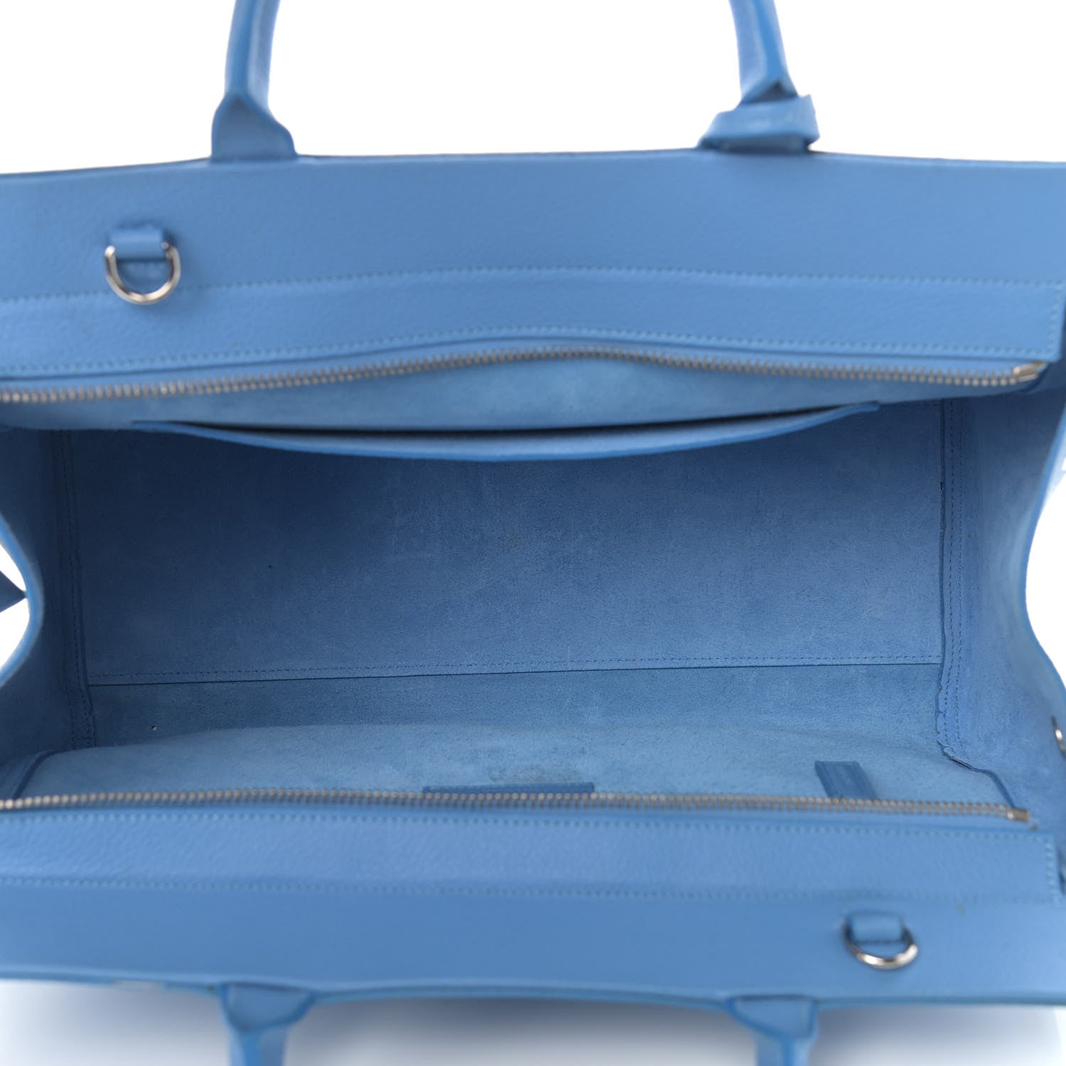 Saint Laurent Grained Calfskin Small Rive Gauche Cabas Blue Clair 5 of 16