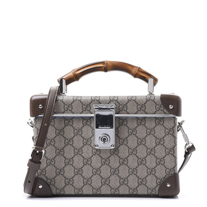 Gucci GG Supreme Monogram Globe-Trotter Beauty Case Brown 1 of 9