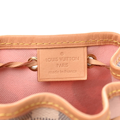 Louis Vuitton Damier Azur Tahitienne Nano Noe Rose Ballerine 6 of 9