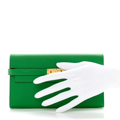 Hermes Epsom Kelly Longue Wallet Bambou 2 of 8