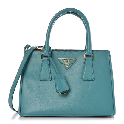 Prada Saffiano Mini Galleria Double Zip Tote Turchese 1 of 7