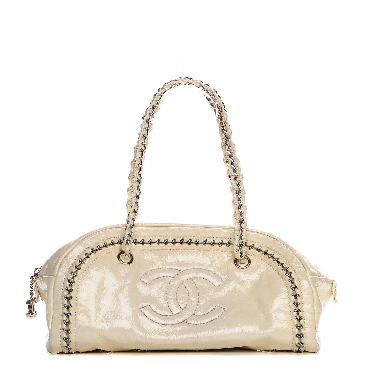 Patent Luxe Ligne Medium Bowler Ivory