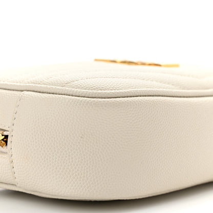 Saint Laurent Grain De Poudre Matelasse Monogram Mini Lou Camera Bag Blanc Vintage 9 of 10