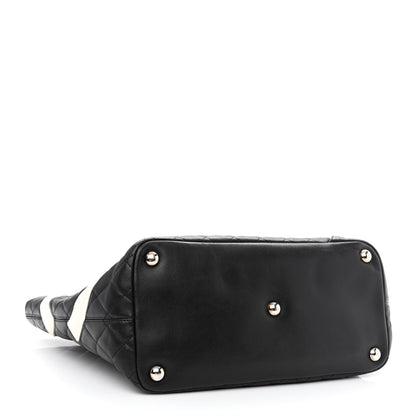 Chanel Calfskin Quilted Large Cambon Tote Black White 4 of 14