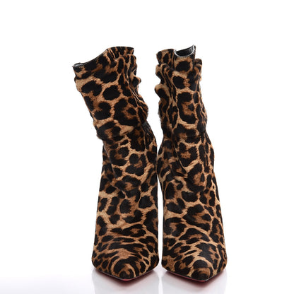 Christian Louboutin Pony Hair Ishtar 100 Booties Leopard 2 of 8