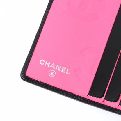 Chanel Calfskin Quilted Bi-fold Wallet Black White 6 of 7