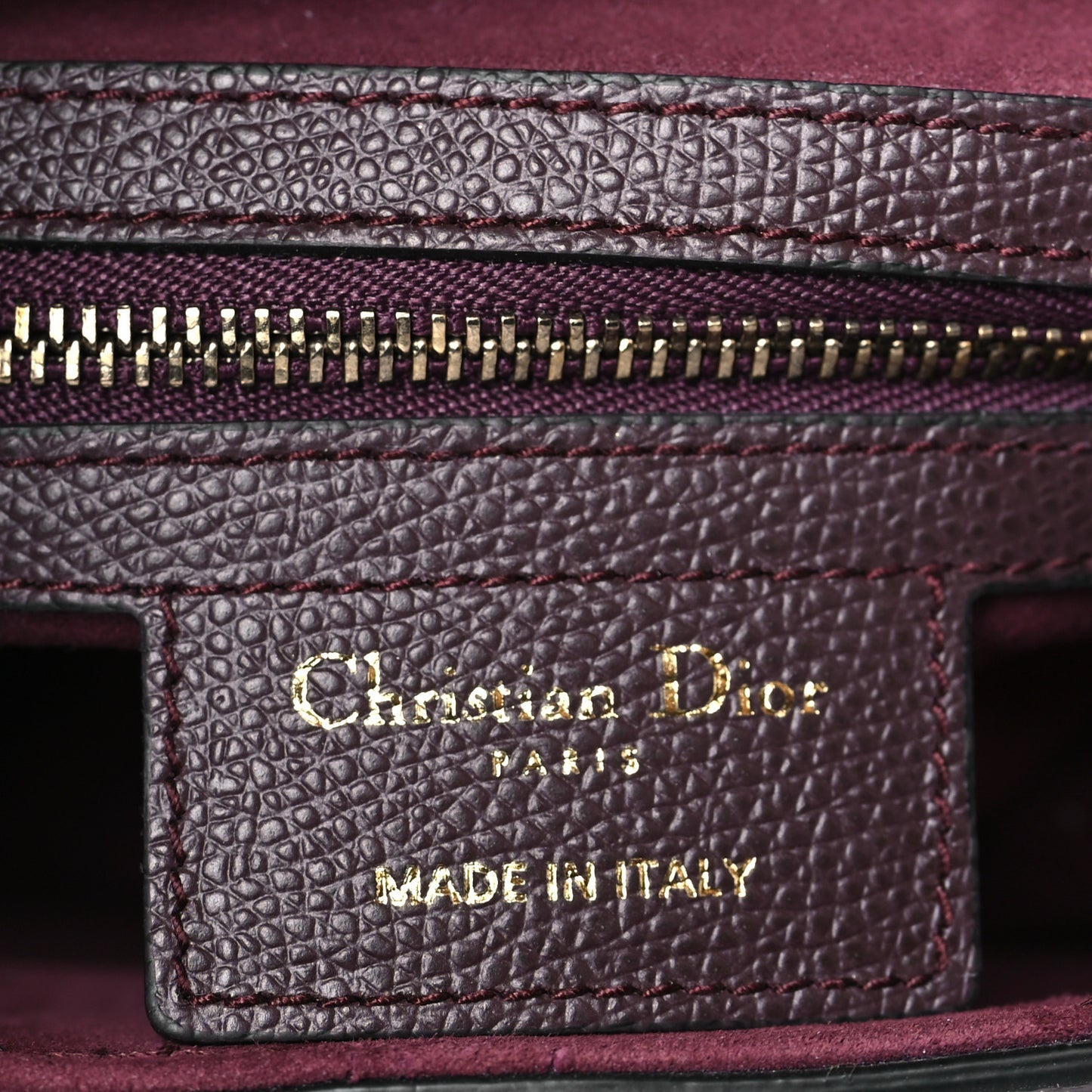 Grained Calfskin Saddle Bag Burgundy