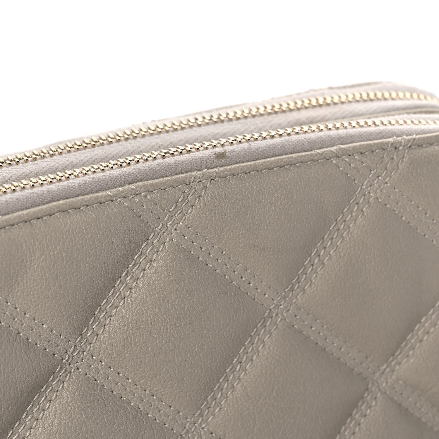 Saint Laurent Grained Lambskin Quilted Mini Becky Double Zip Bag Vintage White 11 of 13