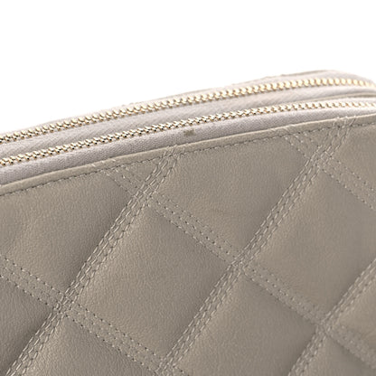 Saint Laurent Grained Lambskin Quilted Mini Becky Double Zip Bag Vintage White 11 of 13