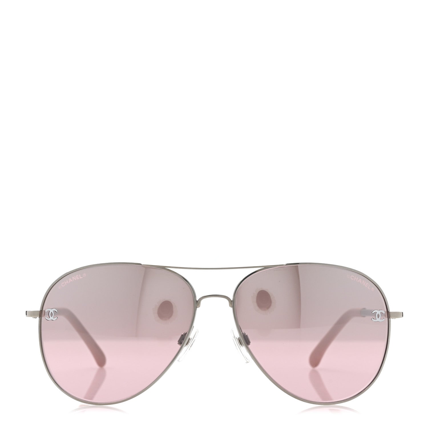 Chanel Metal Aviator CC Sunglasses 4189-T-Q Pink 2 of 9