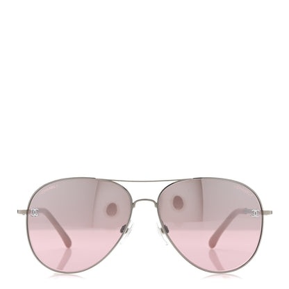 Chanel Metal Aviator CC Sunglasses 4189-T-Q Pink 2 of 9