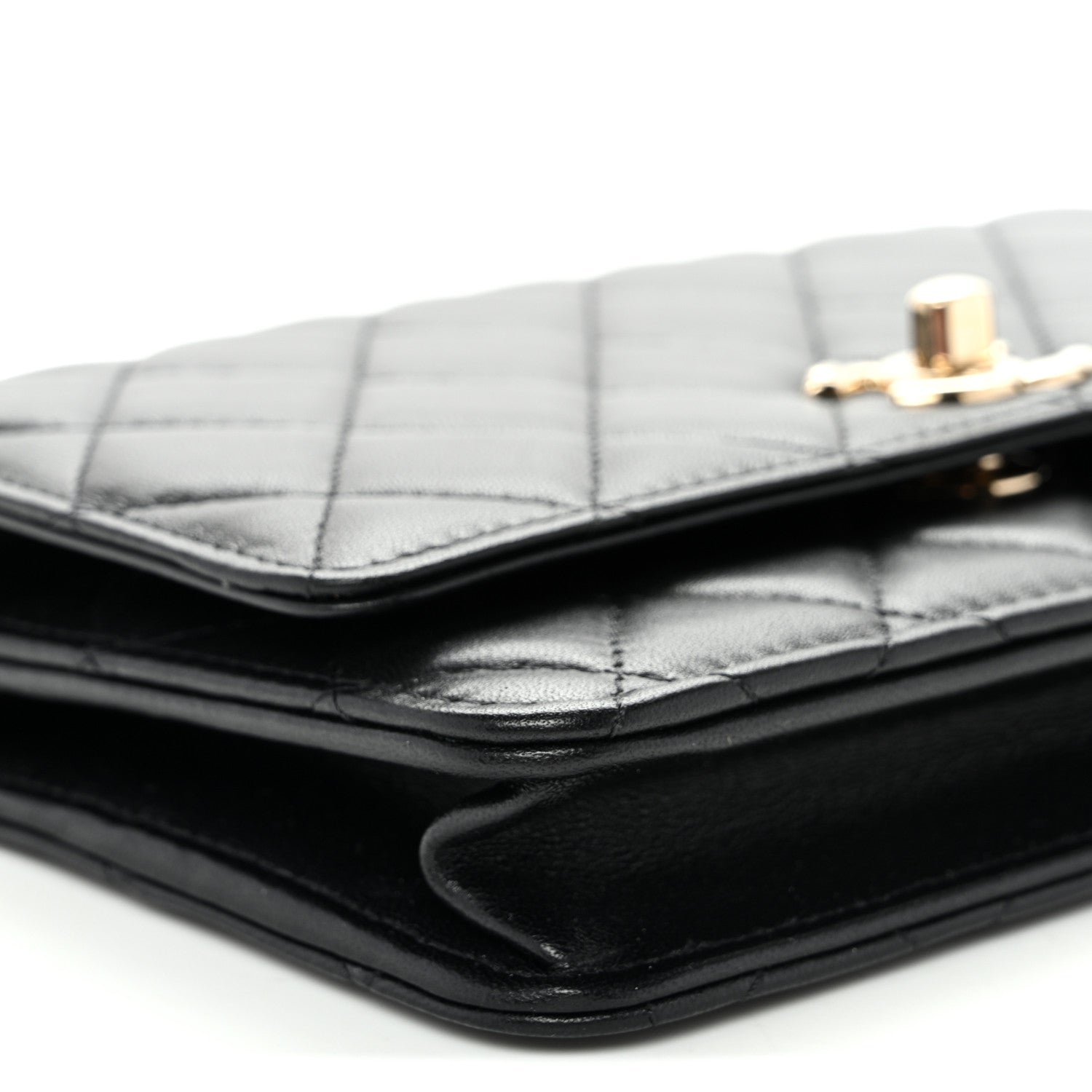 Chanel Lambskin Quilted Trendy CC Wallet On Chain WOC Black 10 of 13