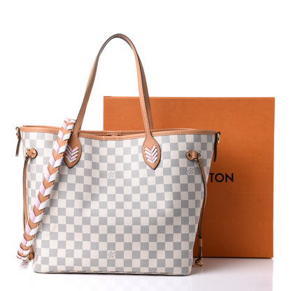 Louis Vuitton Damier Azur Braided Neverfull MM Pink 11 of 11