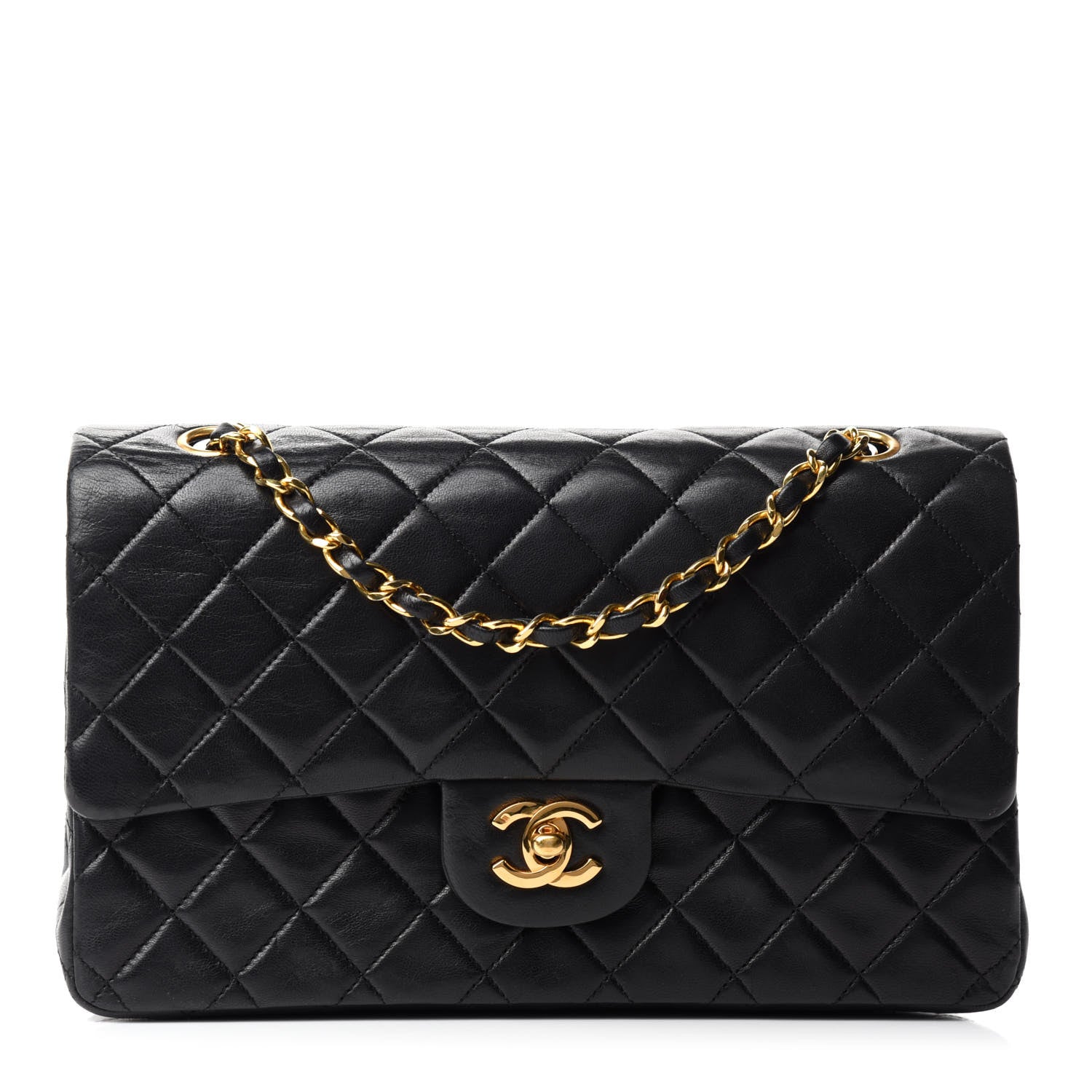 Chanel Lambskin Quilted Medium Double Flap Black 1 of 17