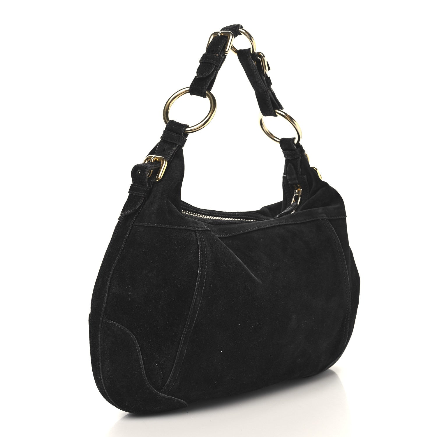 Prada Scamosciato Suede Hobo Black 2 of 9