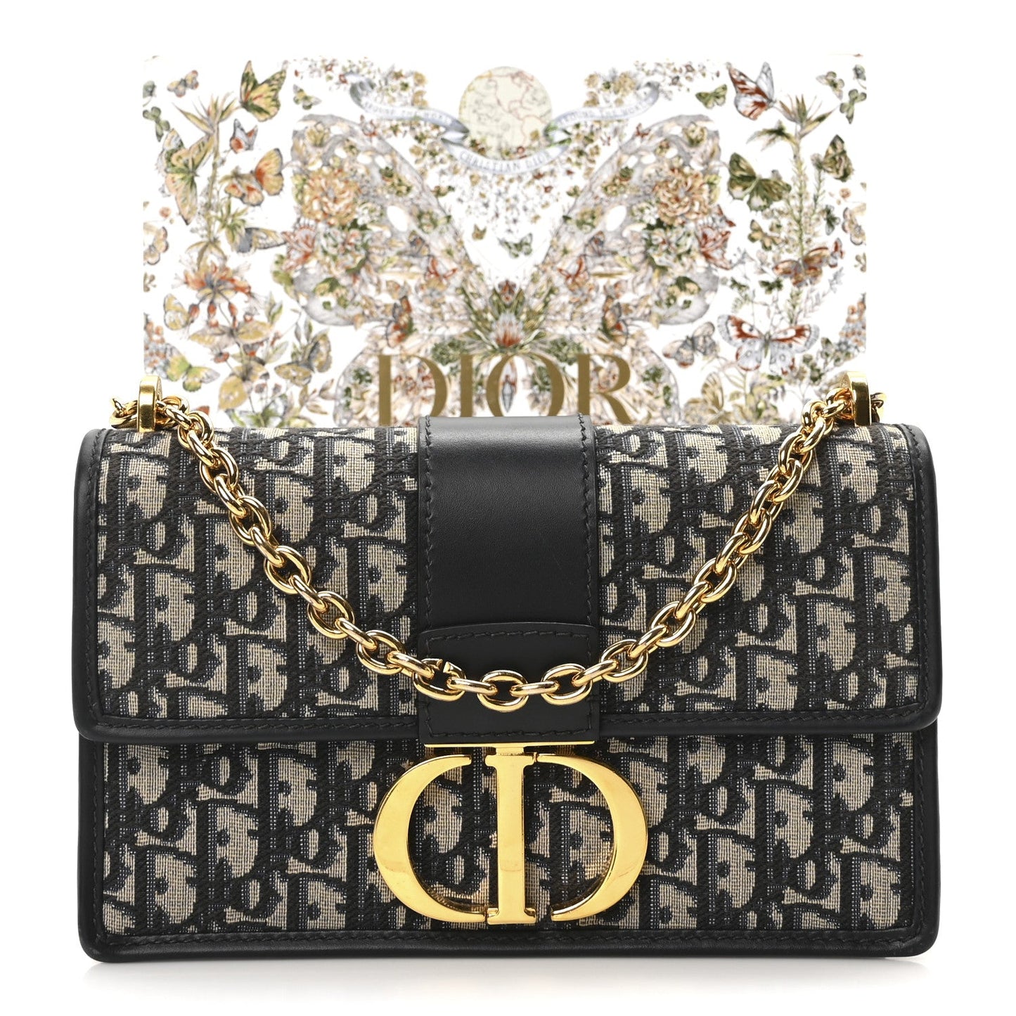 Oblique 30 Montaigne Chain Flap Bag Blue