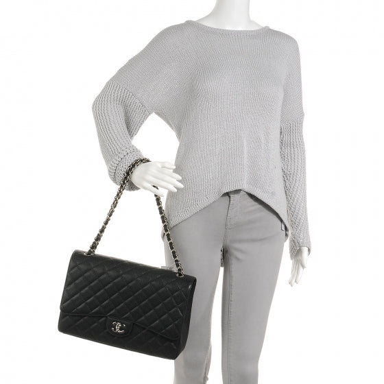 Caviar Maxi Single Flap Black