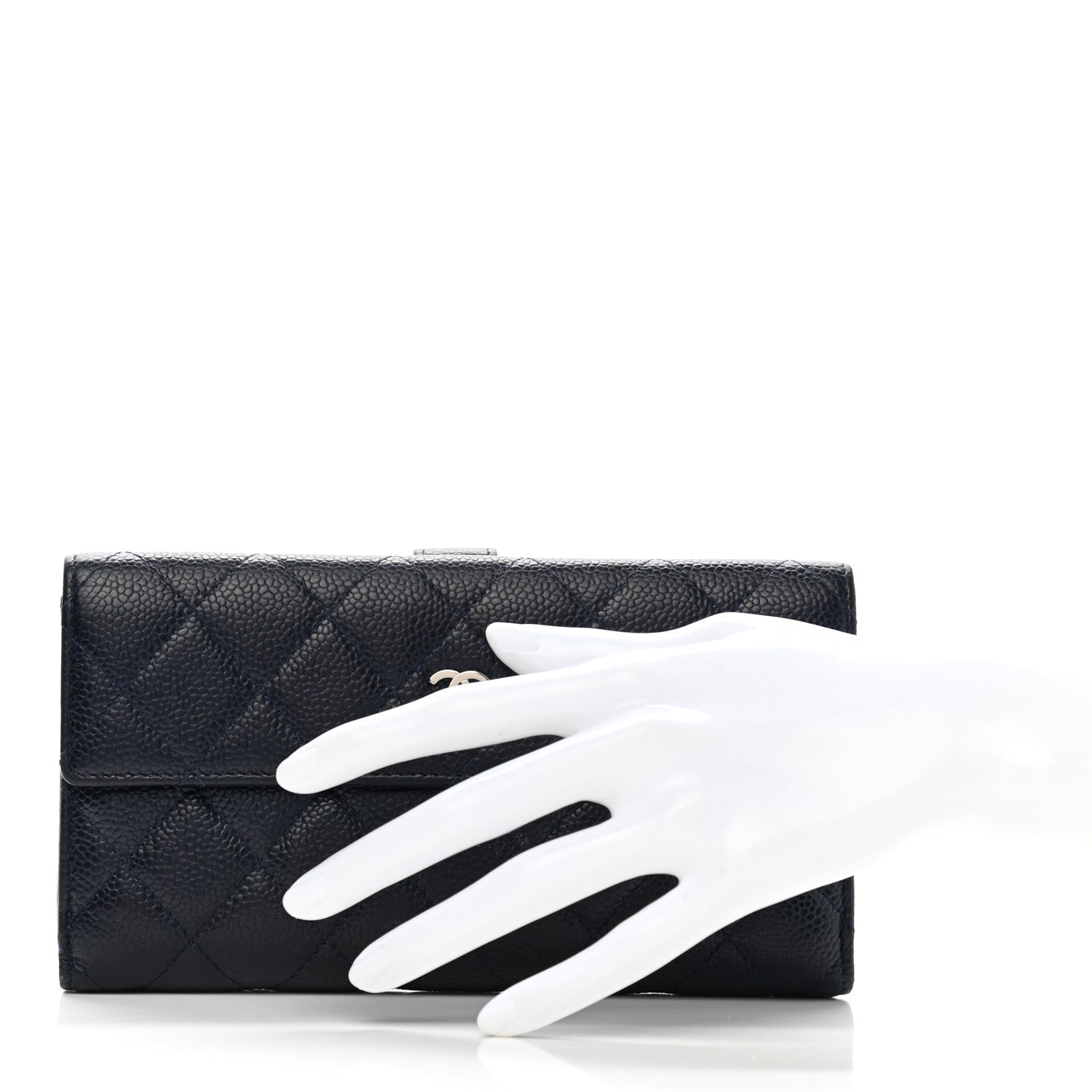 Chanel Caviar Quilted CC Long Double Wallet Navy 2 of 12