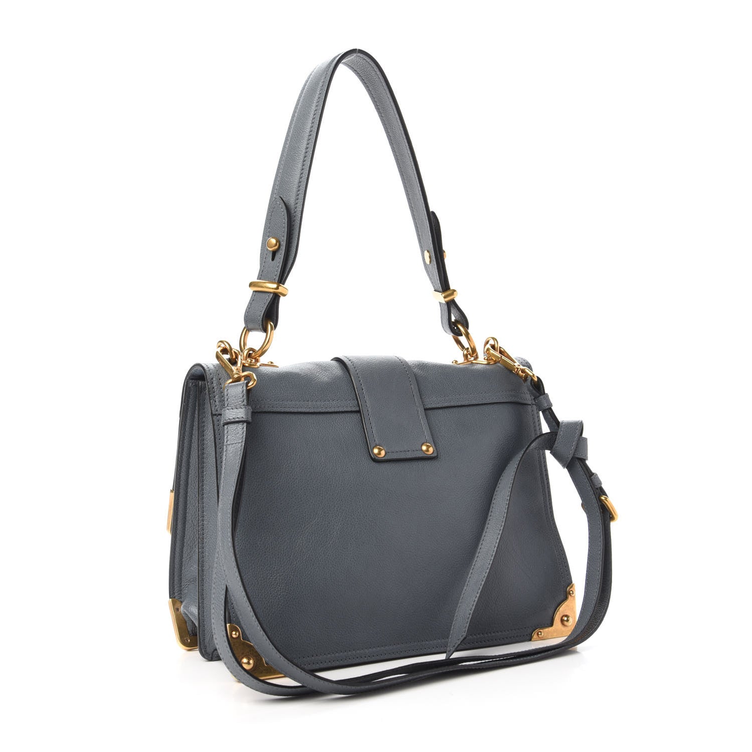 Prada Glace Calf Medium Soft Cahier Bag Marine Astrale 4 of 10