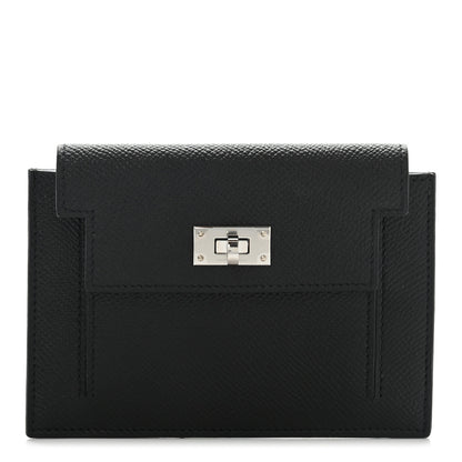 Hermes Epsom Kelly Pocket Compact Wallet Black 1 of 7