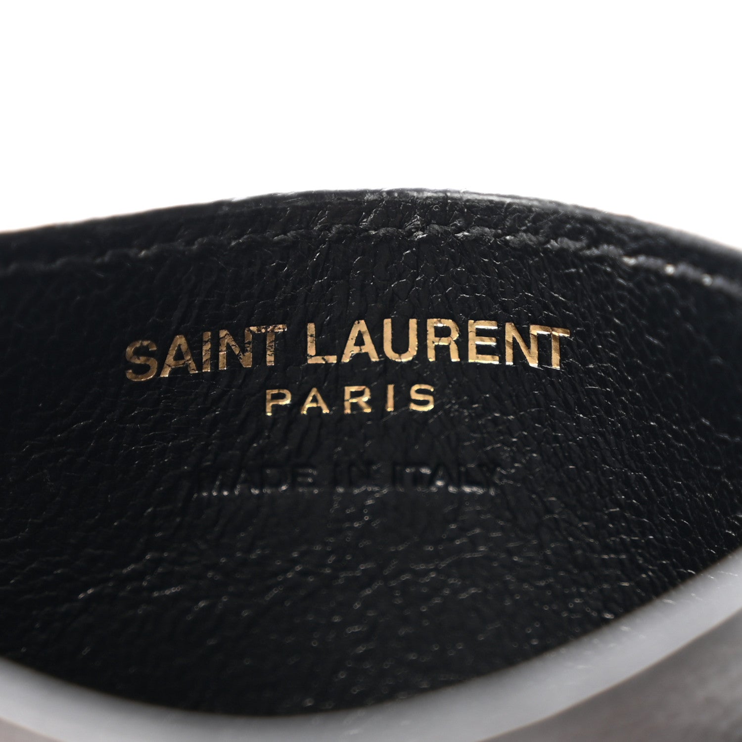 Saint Laurent Grain De Poudre Matelasse Chevron Monogram Credit Card Case Black 6 of 8