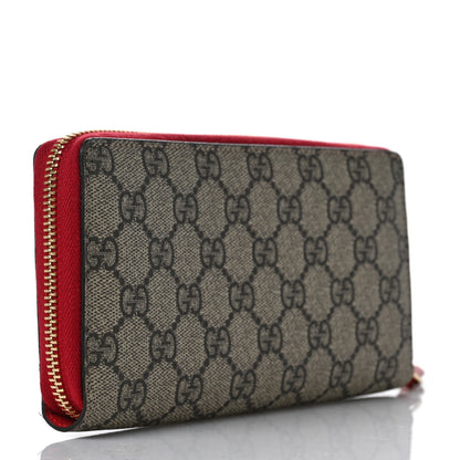 Gucci GG Supreme Monogram Mystic Cat Zip Around Wallet Red 3 of 7