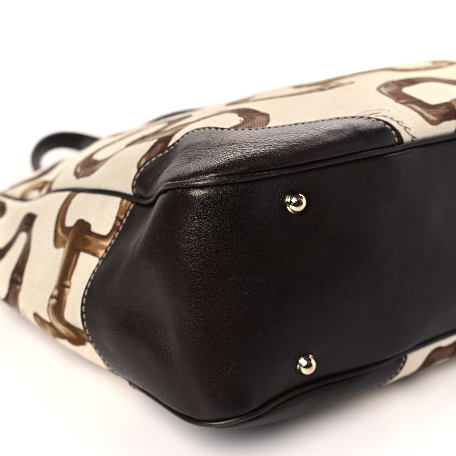 Gucci Canvas Bamboo Horsebit Print Tote White 8 of 10