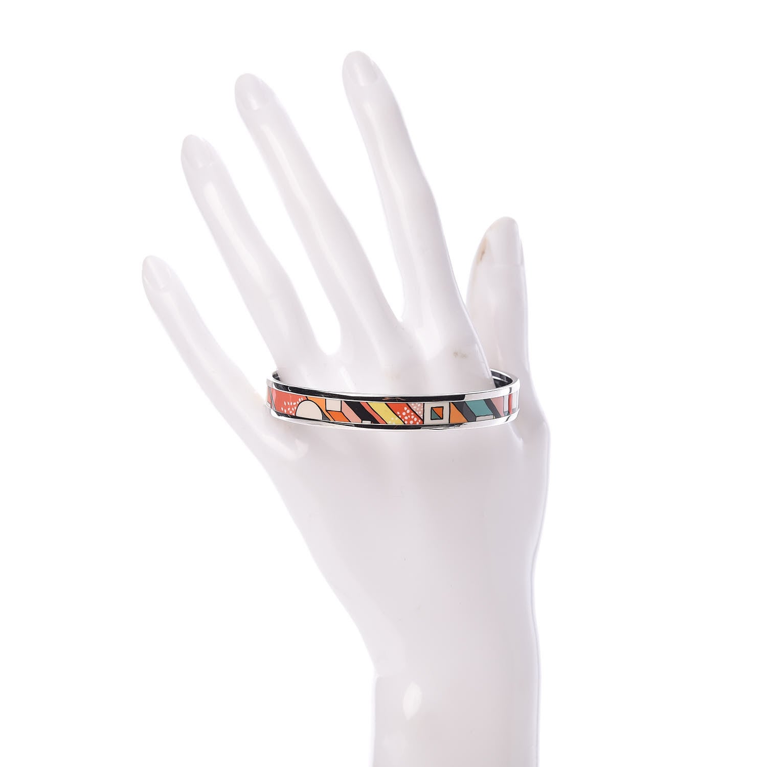 Hermes Enamel Printed On A Summer Day Narrow Bracelet 62 Futurisme 2 of 5