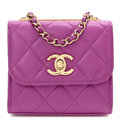 Chanel Lambskin Quilted Mini Trendy CC Clutch With Chain Purple 1 of 11