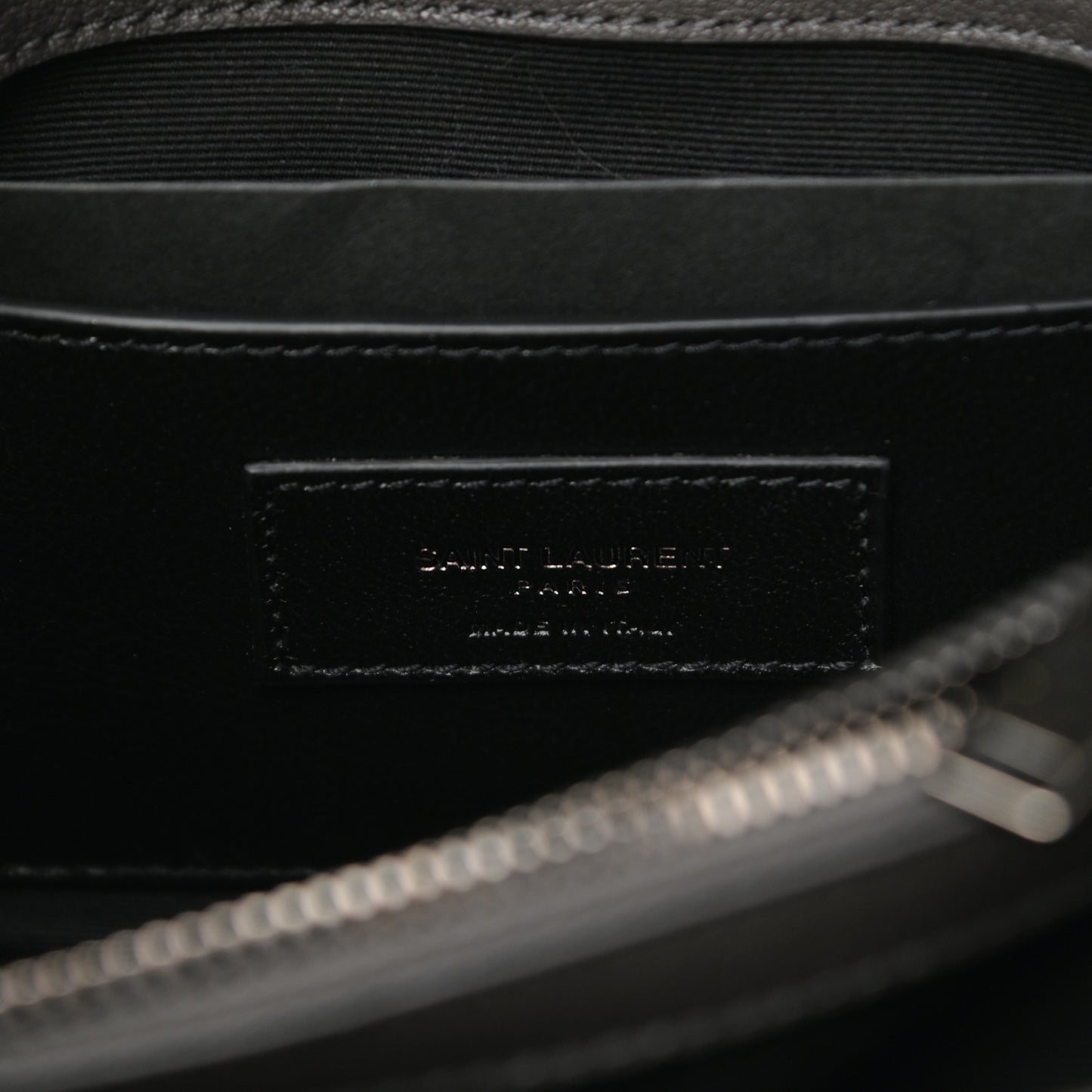 Sheepskin Matelasse Chevron Monogram Medium College Bag Asphalt