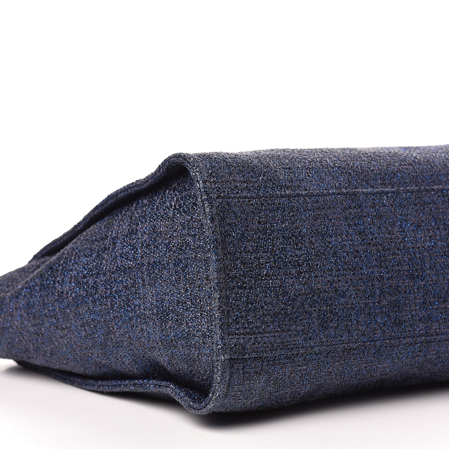 Lurex Canvas Large Deauville Tote Navy Blue