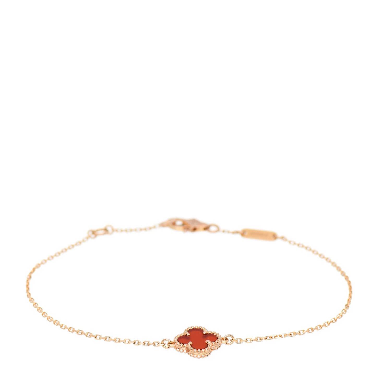 18K Rose Gold Carnelian Sweet Alhambra Bracelet