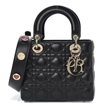Christian Dior Lambskin Cannage Small Lucky Badges My Lady Dior Black 1 of 12