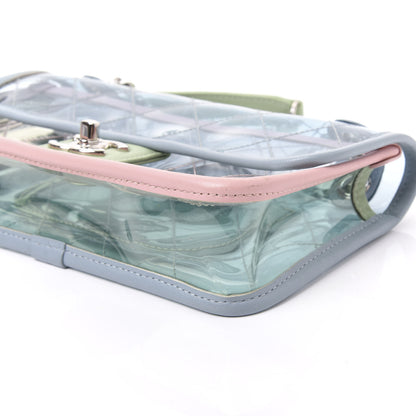 Chanel Lambskin PVC Quilted Medium Coco Splash Flap Blue Green 6 of 10