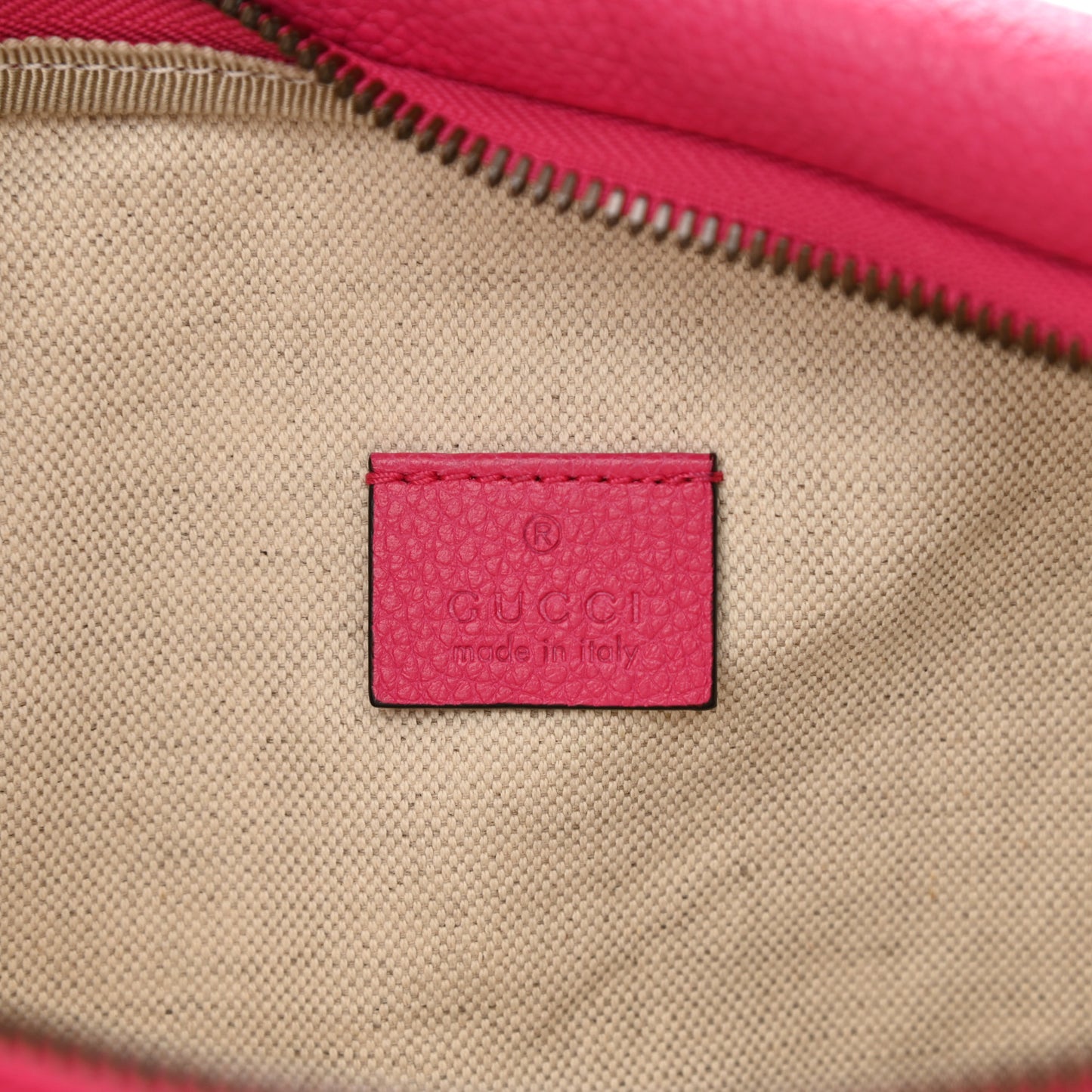 Grained Calfskin Logo Belt Bag Pink