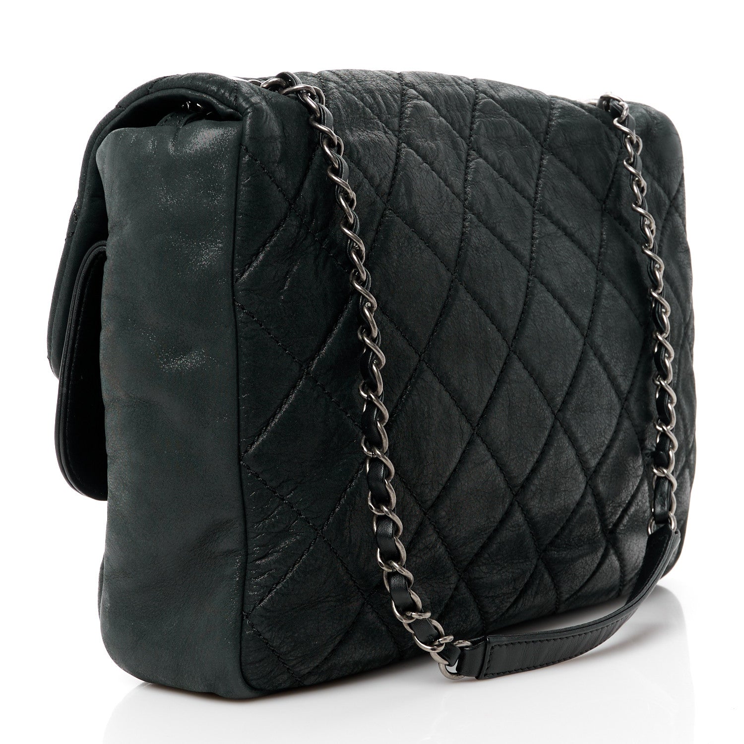 Chanel Iridescent Calfskin Jumbo In the Mix Double Flap Black 3 of 13